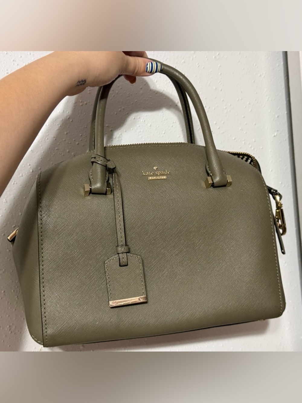 Kate Spade Olive Green Saffiano Leather